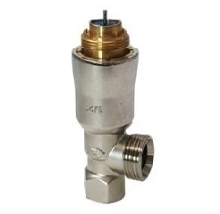 Клапан радиаторный угловой, 2-ходовой седельный, din, с компенсацией давления, dpw 5 кпа, pn10, dn15, v 25...104 л/ч VPE115A-45