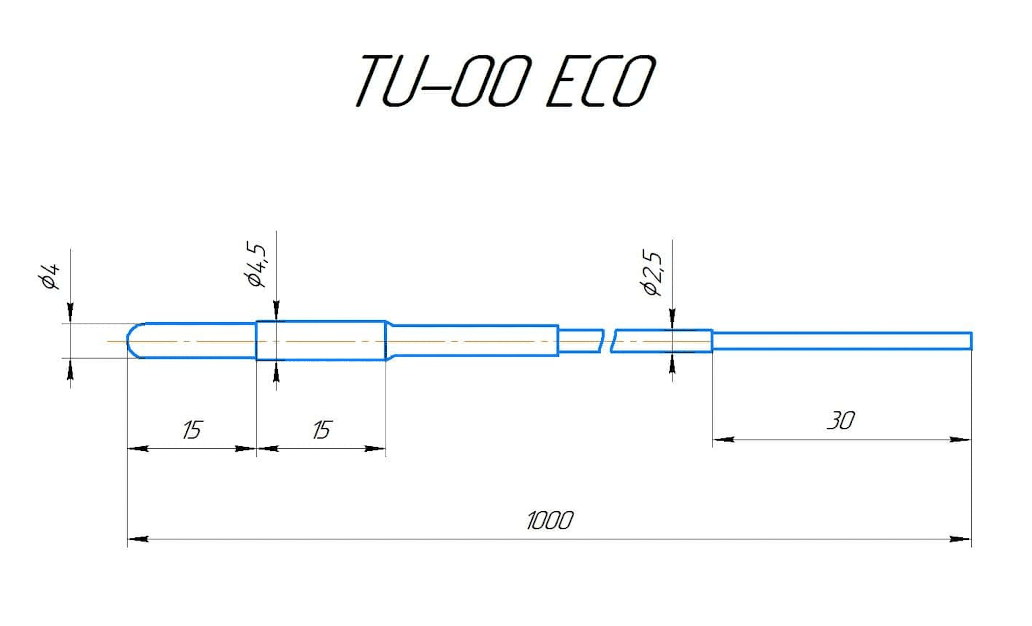 Размеры TU-00 ECO NTC10k (3950)