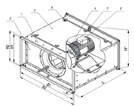 Чертеж вентилятор канальный