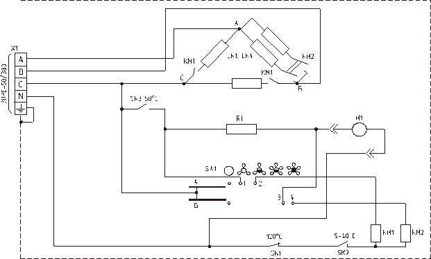 Электрическая схема тепловентилятора 